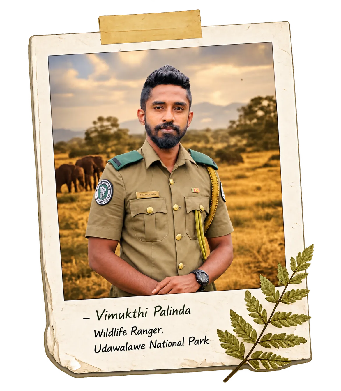 Vimukthi Palinda, Wildlife Ranger, Udawalawe National Park