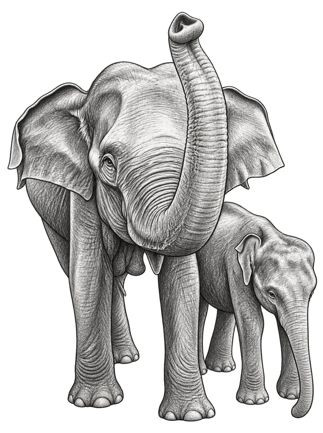 Sketch of an elephant at Udawalawe